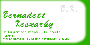 bernadett kesmarky business card