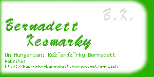 bernadett kesmarky business card